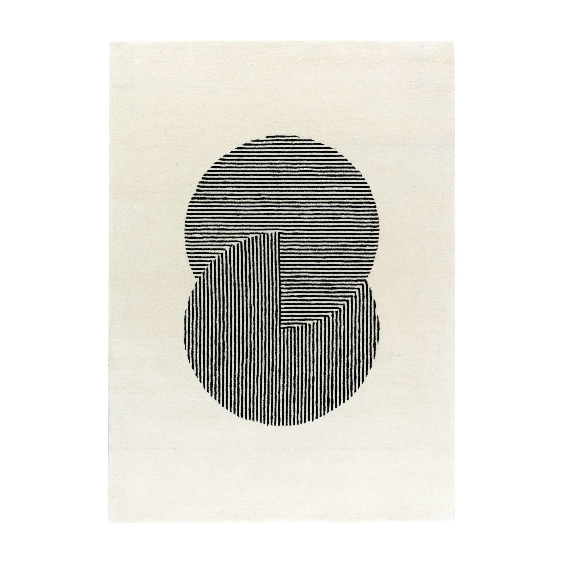 Circles ullteppe naturhvit, 170x240 cm NJRD