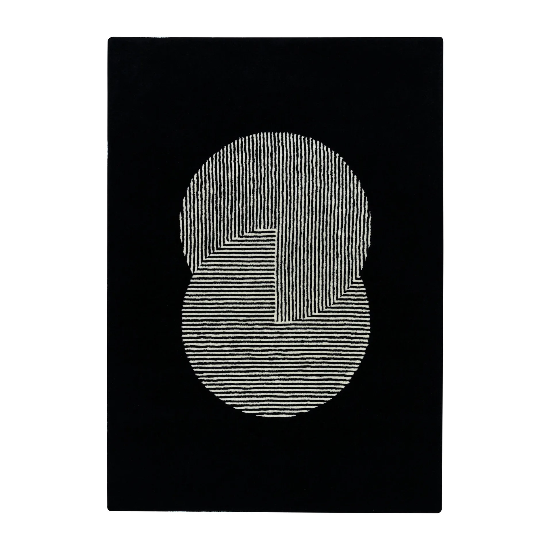 Circles ullteppe svart, 170x240 cm NJRD