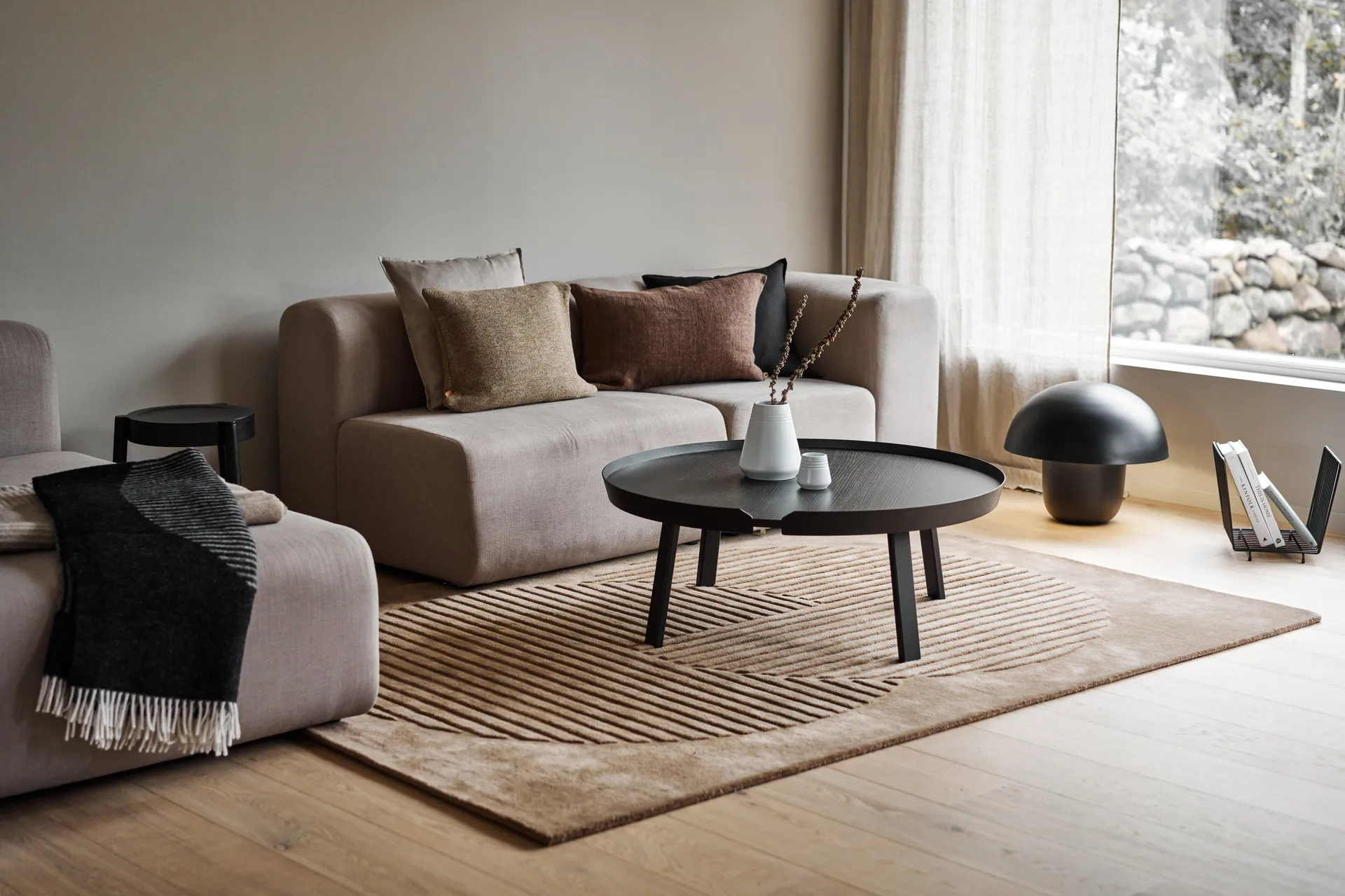 Levels Circles ullteppe, Beige, 170x240 cm NJRD