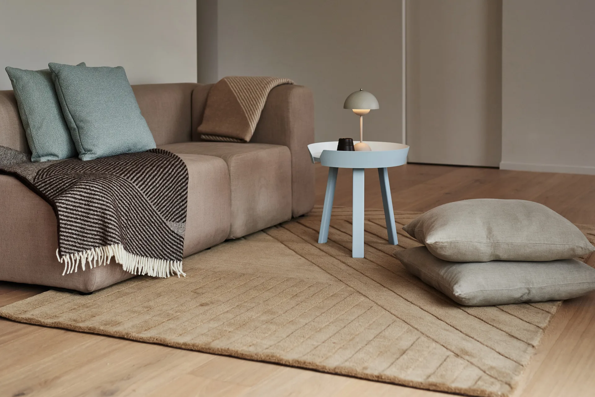 Levels Stripes ullteppe, Beige, 170x240 cm NJRD