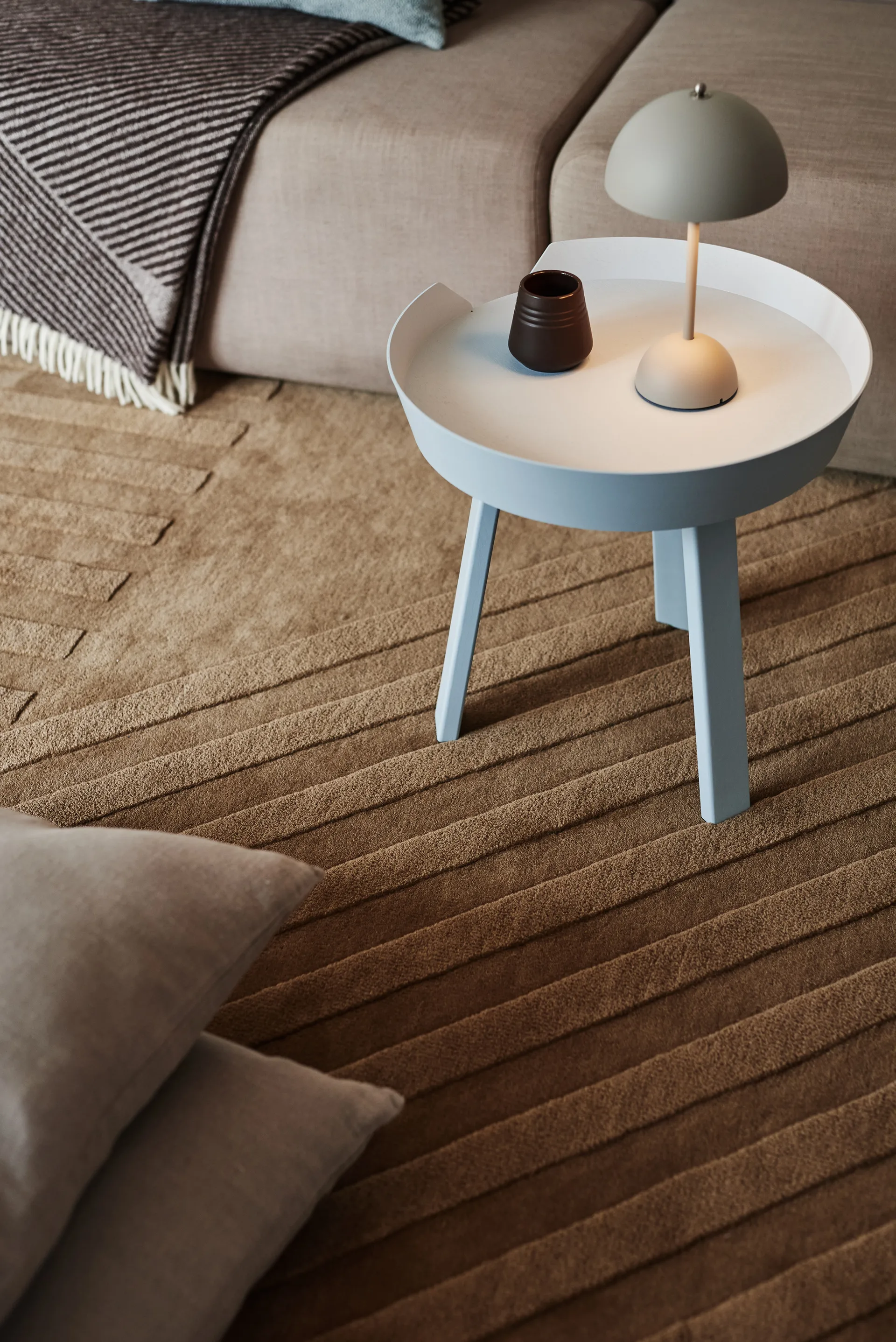 Levels Stripes ullteppe, Beige, 170x240 cm NJRD