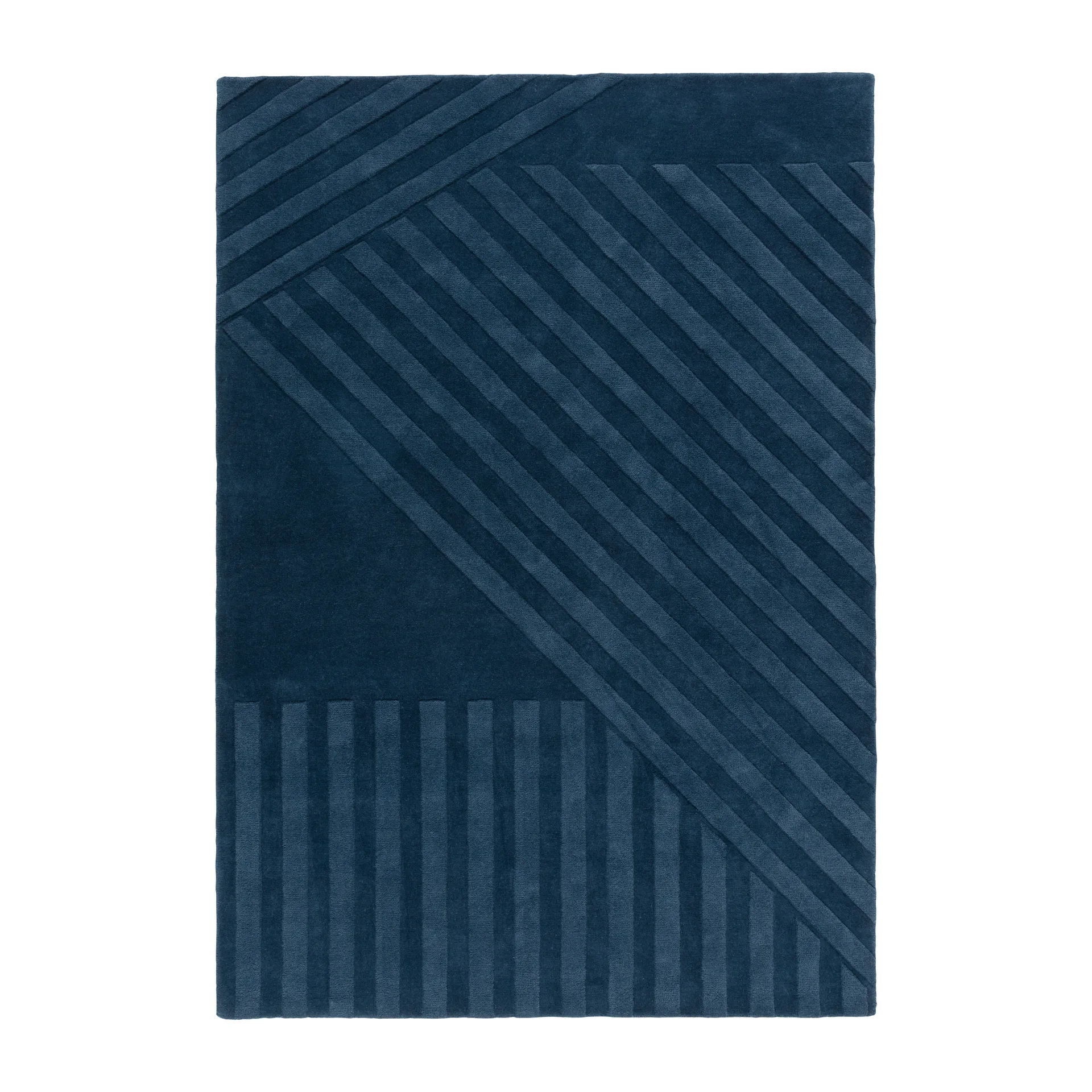 Levels Stripes ullteppe, Blå, 170x240 cm NJRD