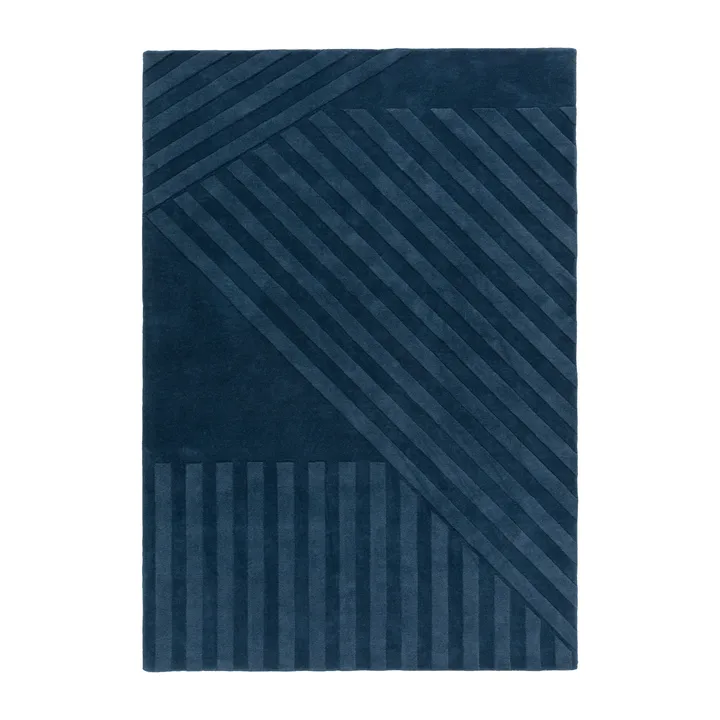 Levels Stripes ullteppe - Blå, 170x240 cm - NJRD