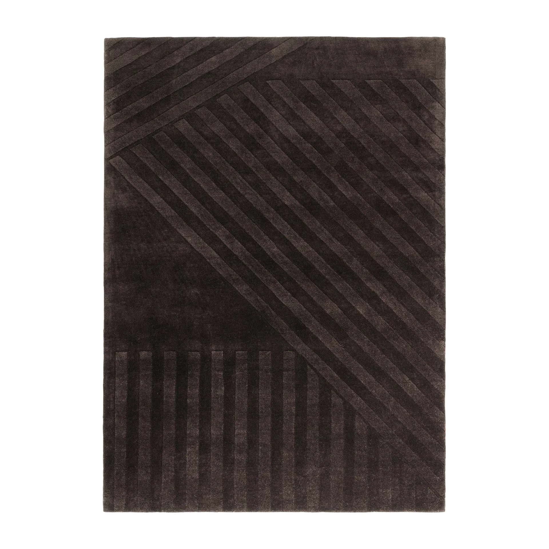 Levels Stripes ullteppe, Brun, 170x240 cm NJRD