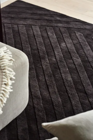 Levels Stripes ullteppe - Brun, 170x240 cm - NJRD