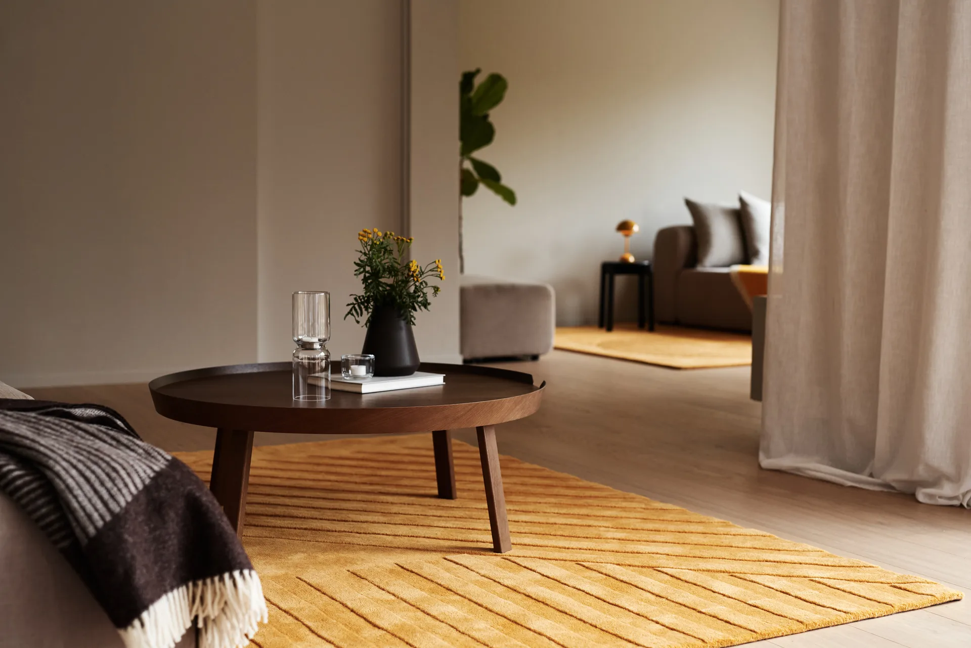Levels Stripes ullteppe, Gul, 170x240 cm NJRD