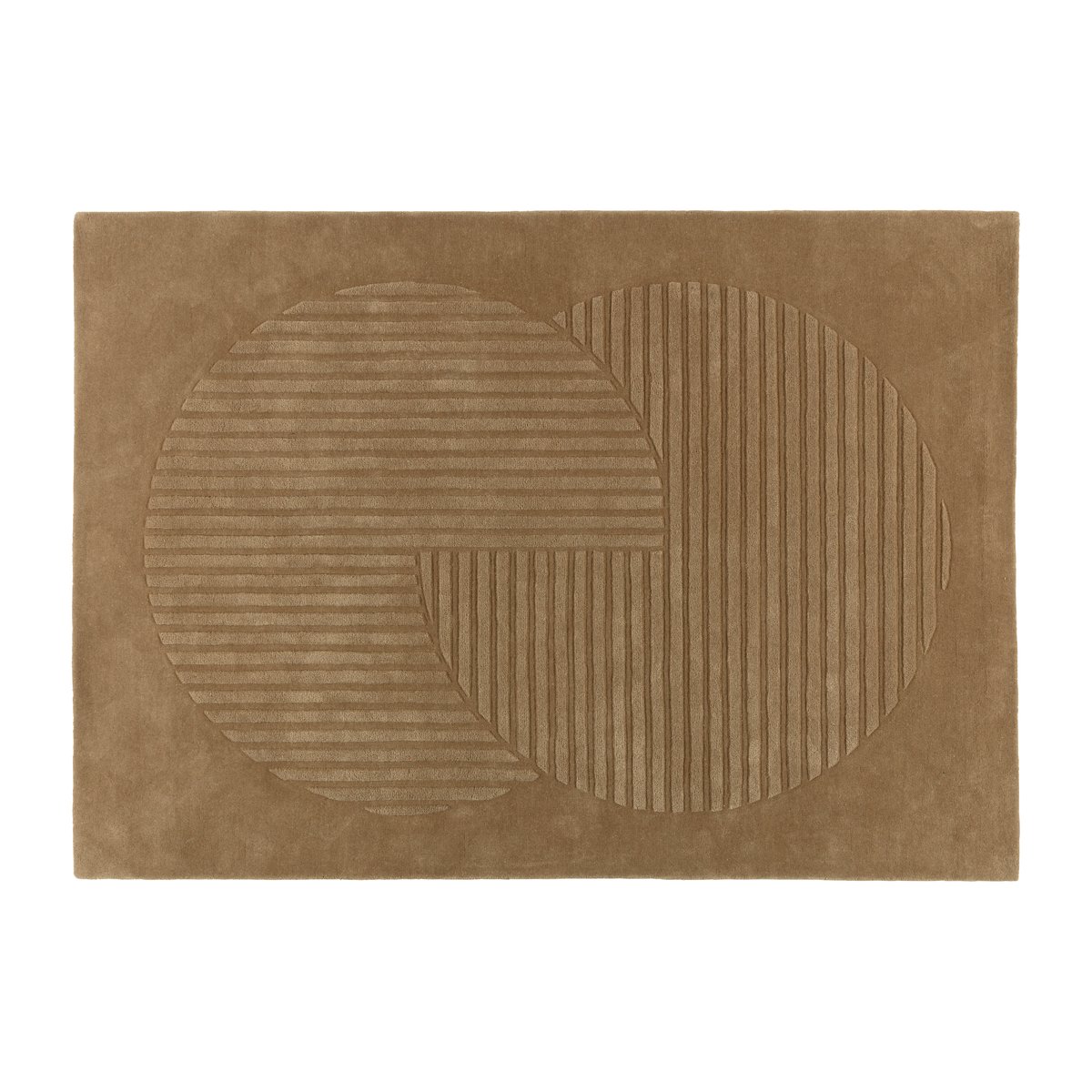 Bilde av NJRD Levels ullteppe circles beige 170 x 240 cm