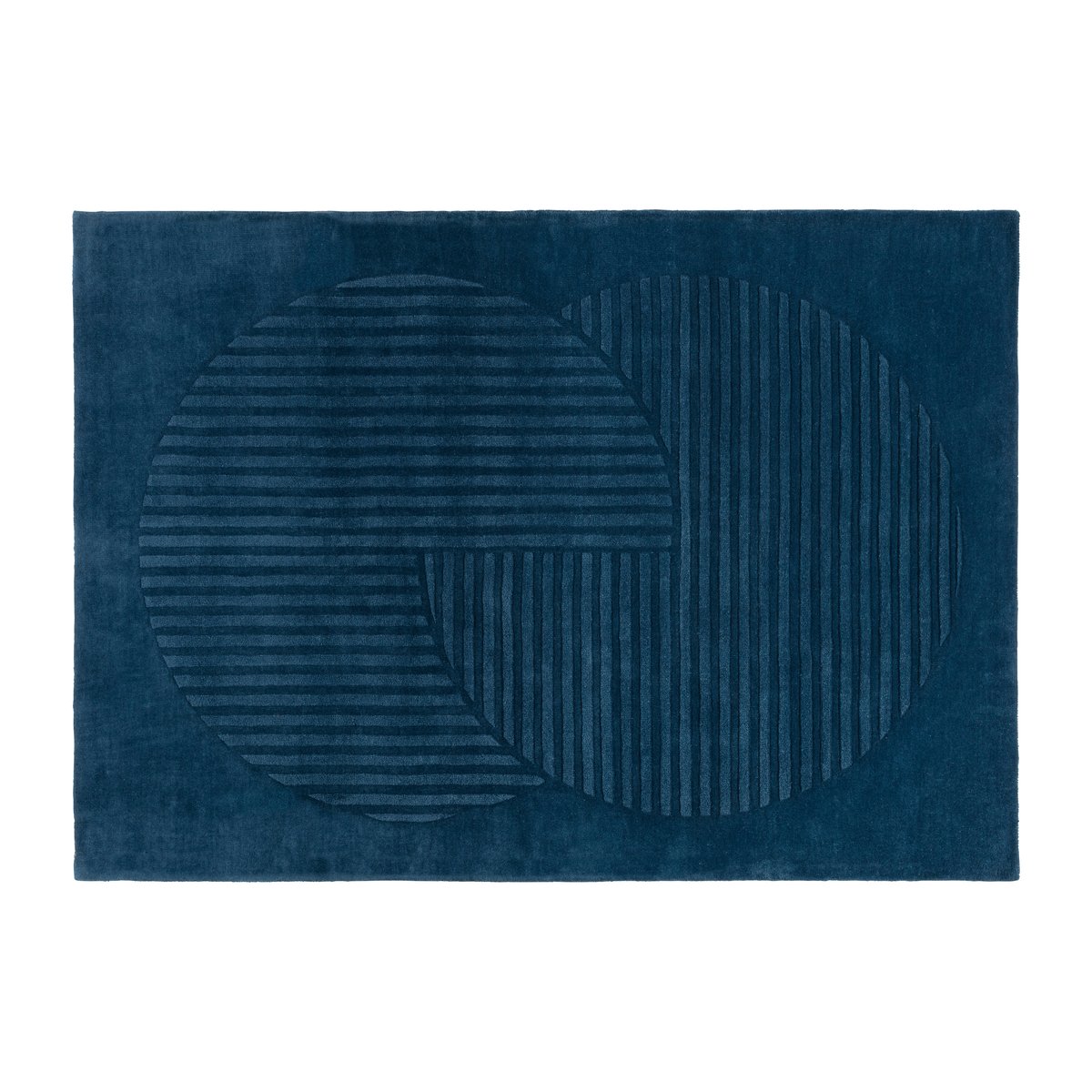 Bilde av NJRD Levels ullteppe circles blå 170 x 240 cm