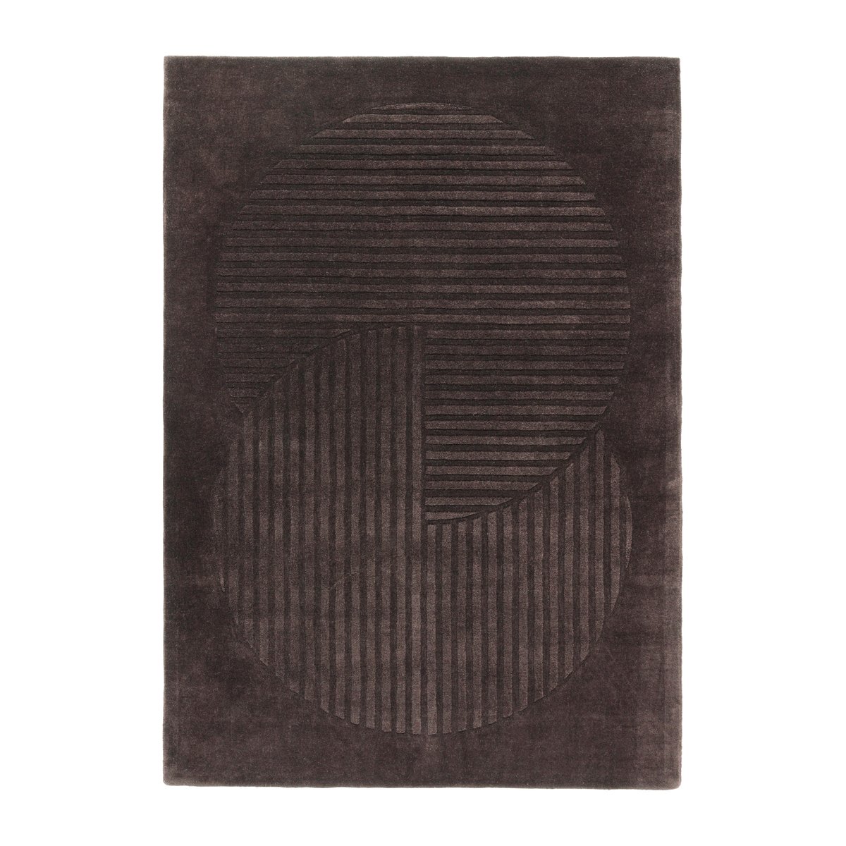 Bilde av NJRD Levels ullteppe circles brun 170 x 240 cm