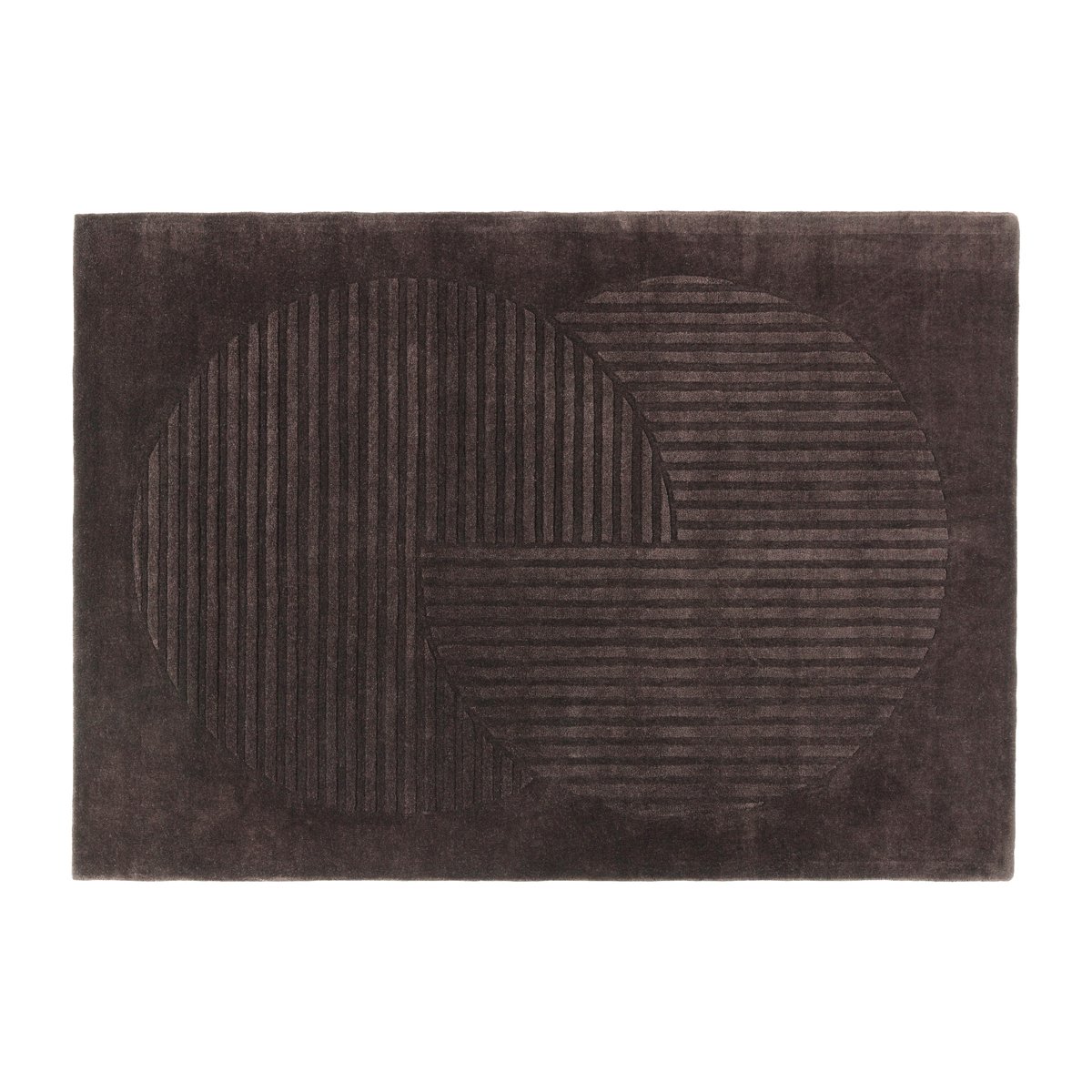 Bilde av NJRD Levels ullteppe circles brun 200 x 300 cm
