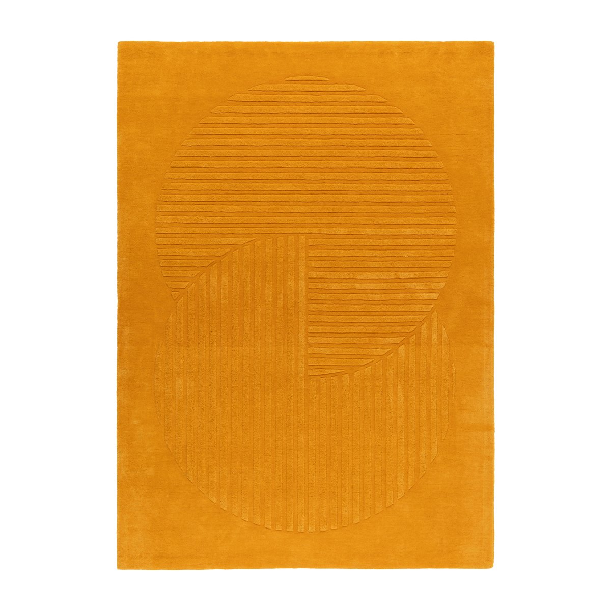Bilde av NJRD Levels ullteppe circles gul 170 x 240 cm