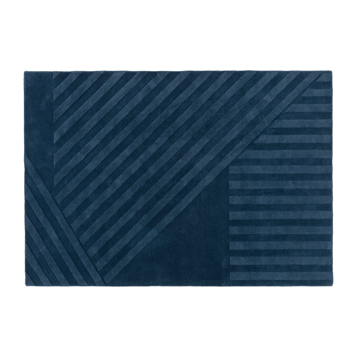 Bilde av NJRD Levels ullteppe stripes blå 200 x 300 cm