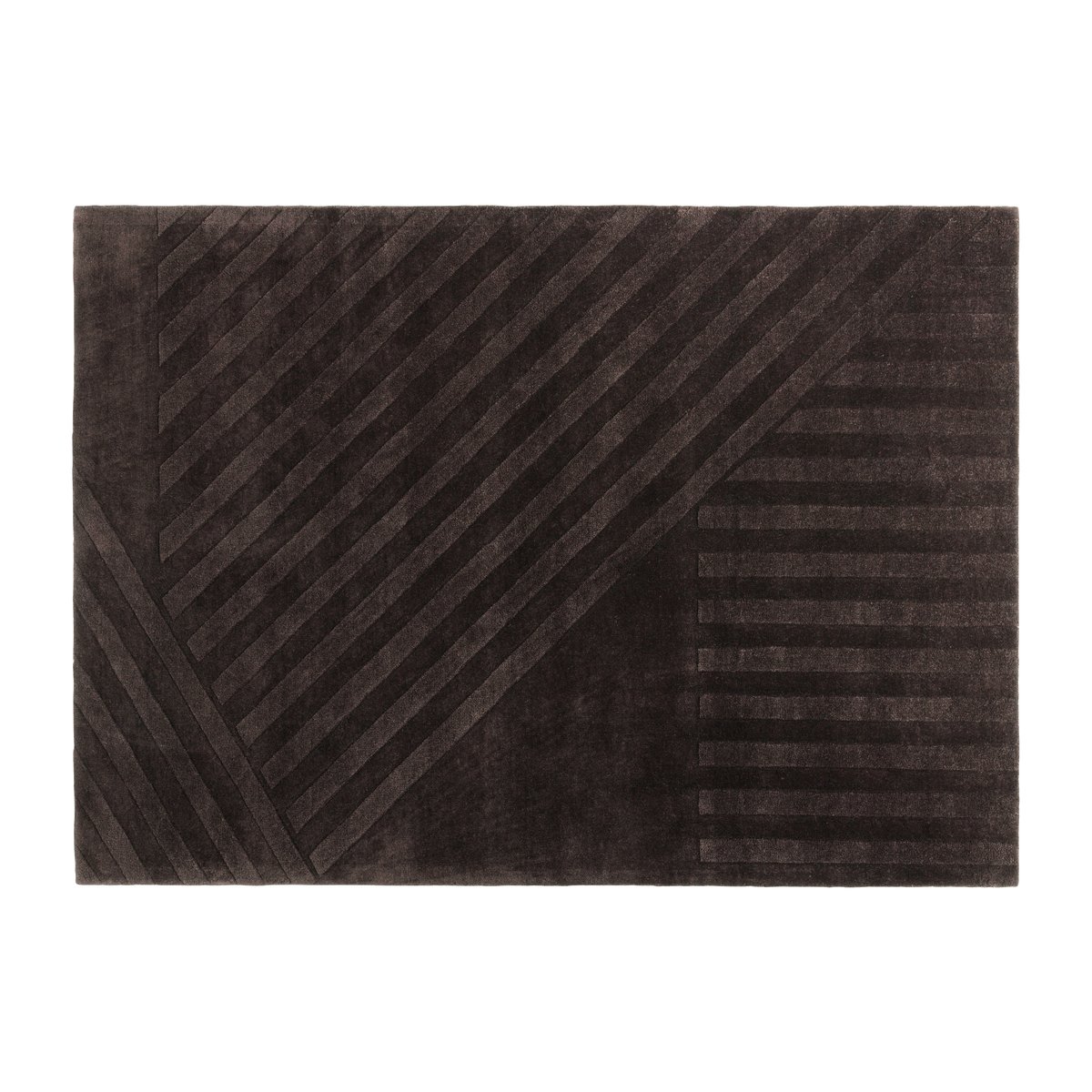 Bilde av NJRD Levels ullteppe stripes brun 170 x 240 cm