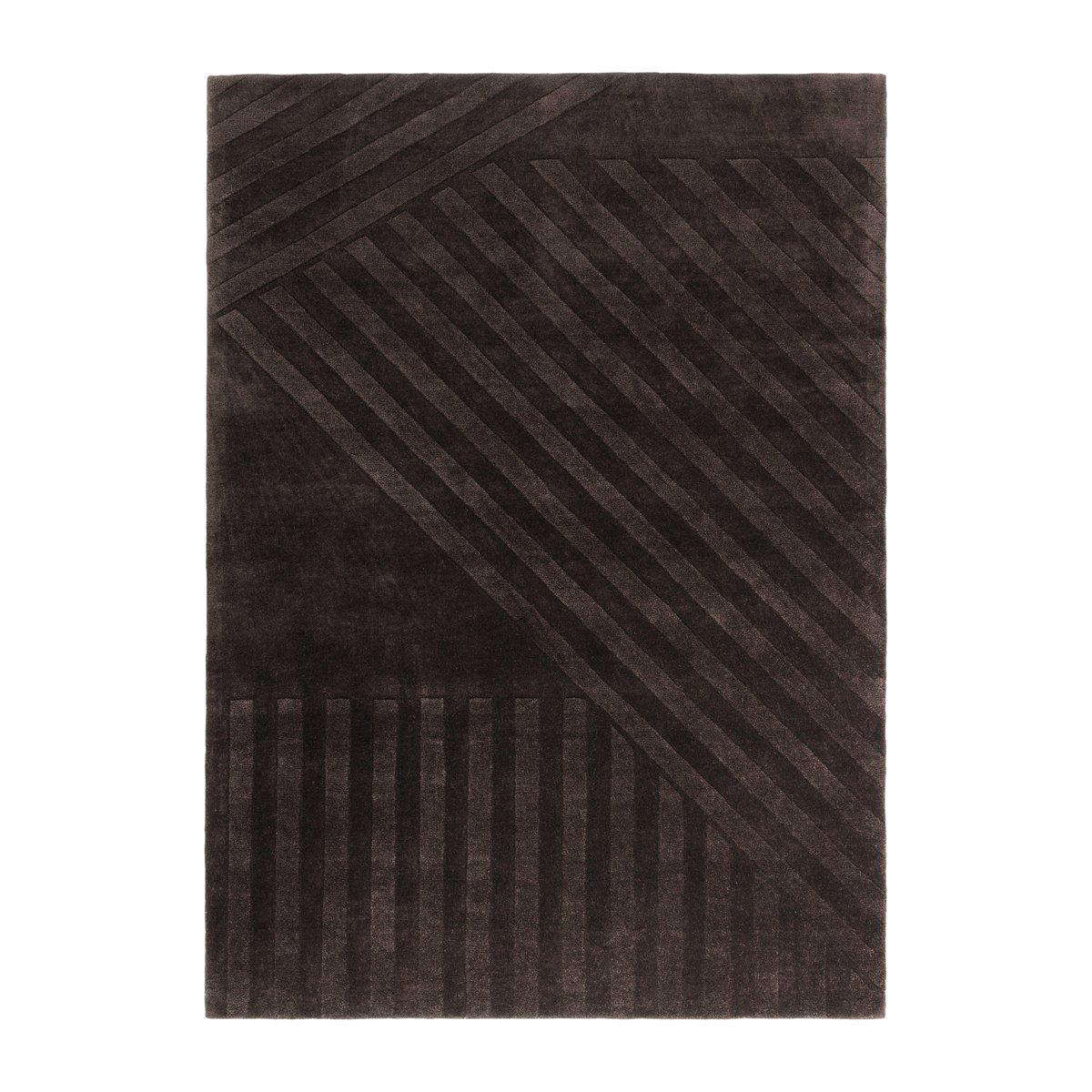 Bilde av NJRD Levels ullteppe stripes brun 200 x 300 cm