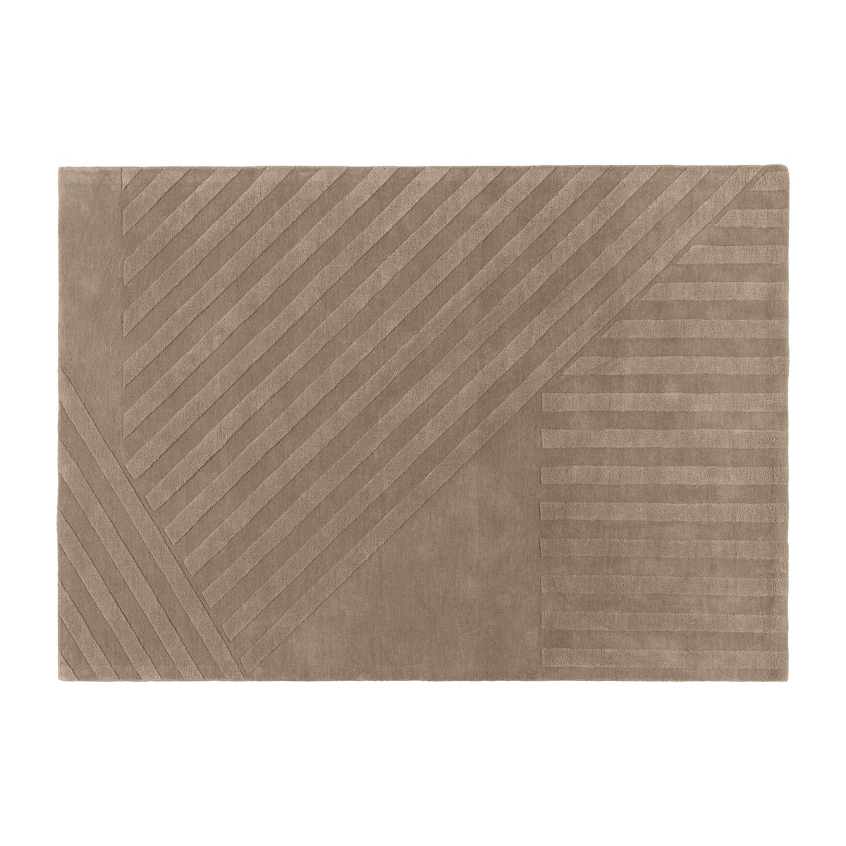 Bilde av NJRD Levels ullteppe stripes grå 170 x 240 cm