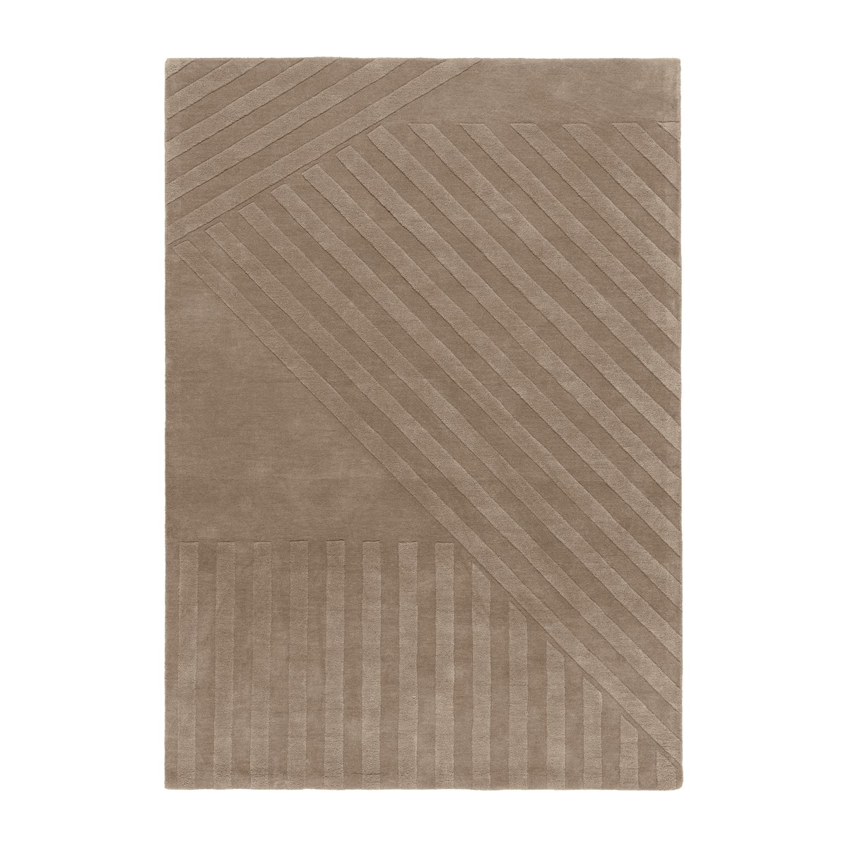 Bilde av NJRD Levels ullteppe stripes grå 200 x 300 cm