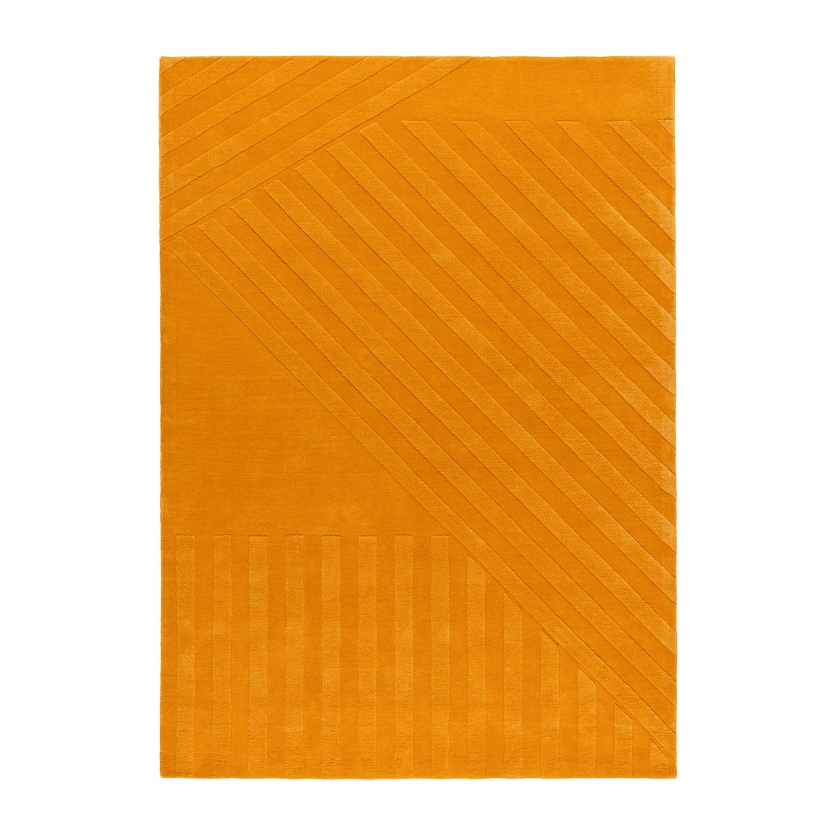 Bilde av NJRD Levels ullteppe stripes gul 170 x 240 cm