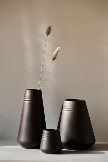Lines vase 8 cm - Brun - NJRD