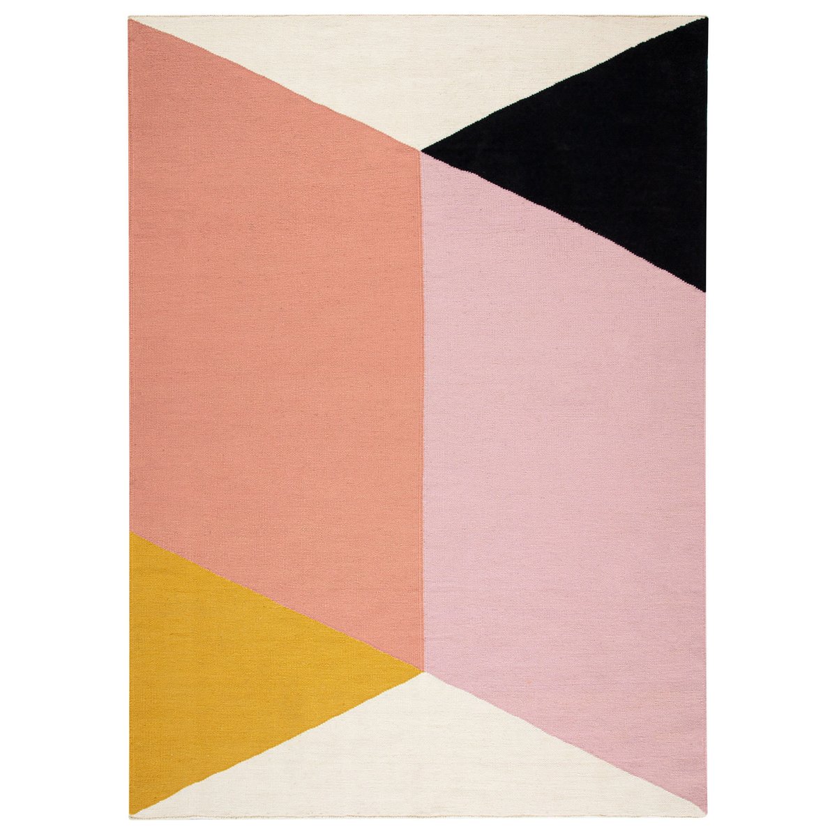 Bilde av NJRD Rectangles blocks kelimteppe rosa 200x300 cm