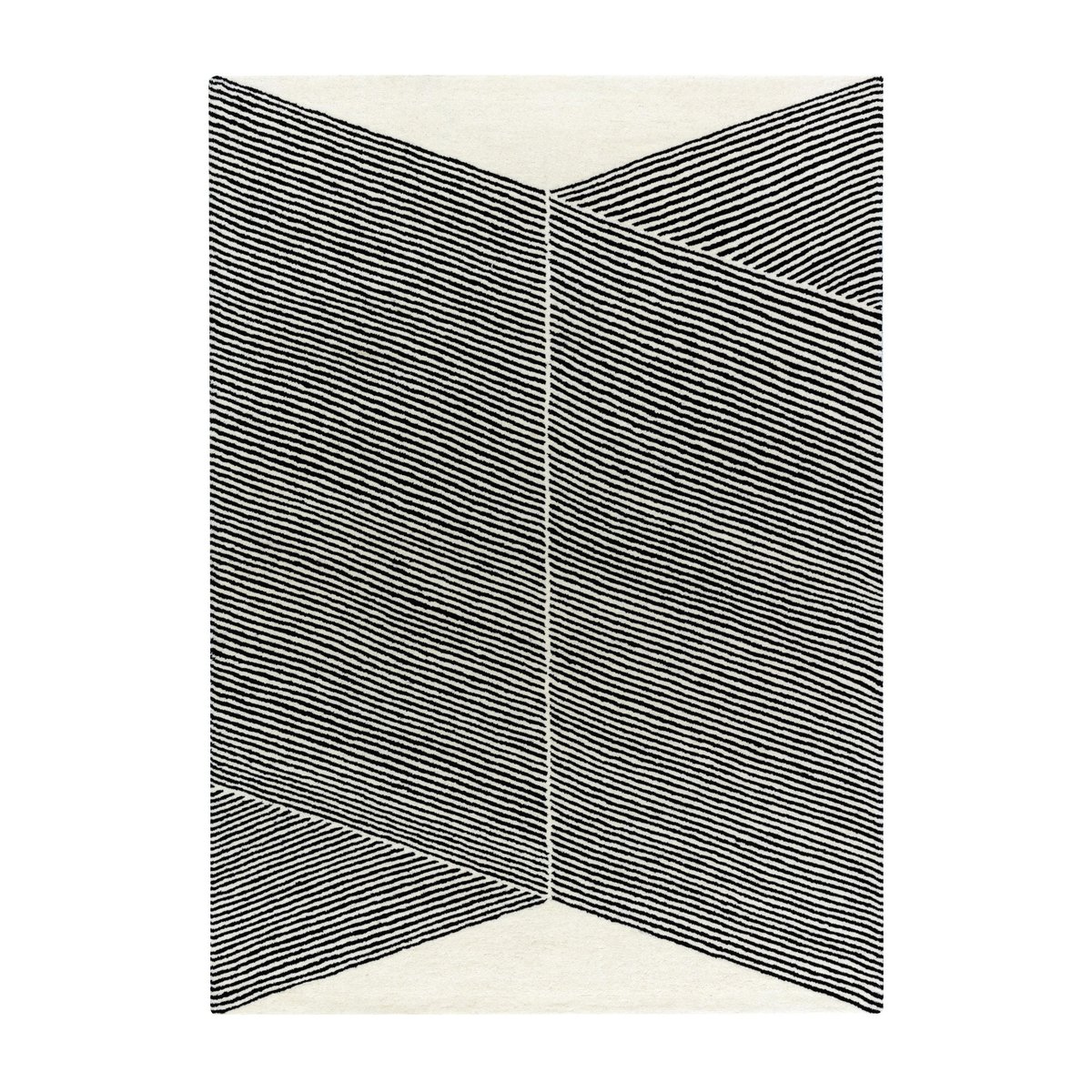 Bilde av NJRD Rectangles ullteppe naturhvit 170x240 cm