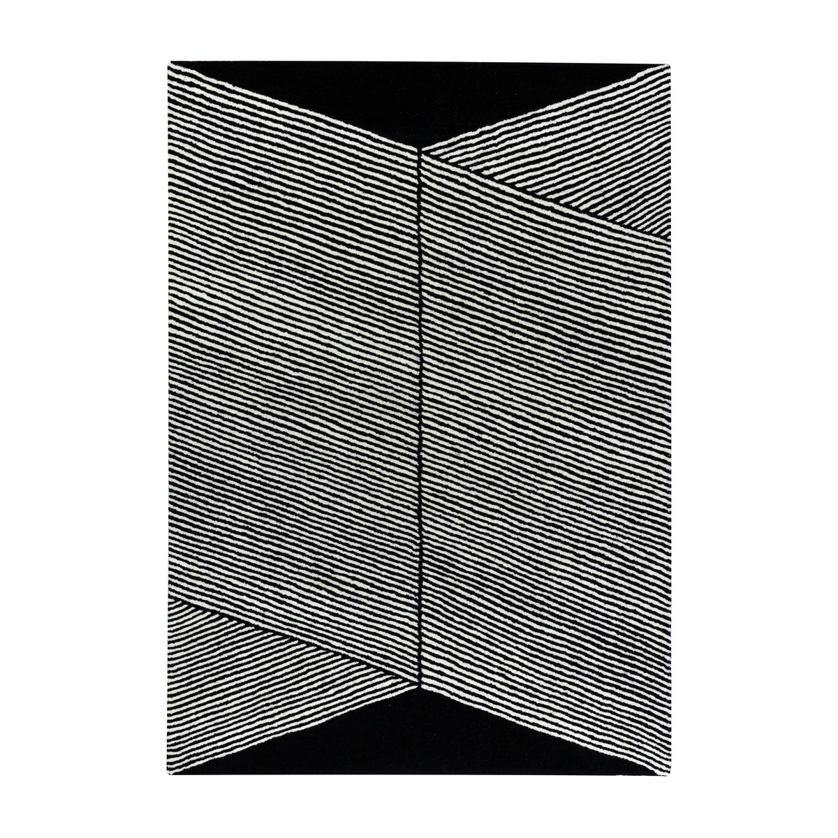 Bilde av NJRD Rectangles ullteppe svart 170x240 cm