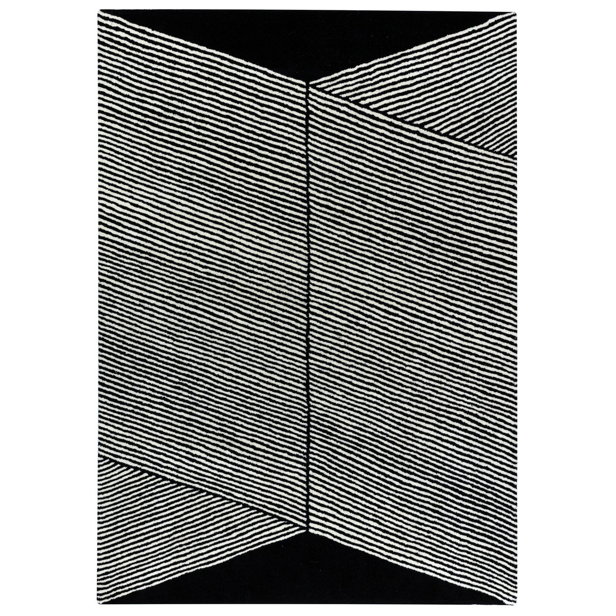 Bilde av NJRD Rectangles ullteppe svart 200x300 cm