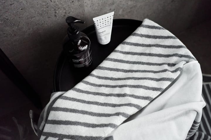 Stripes badehåndkle 100 x 150 cm - Grå - NJRD