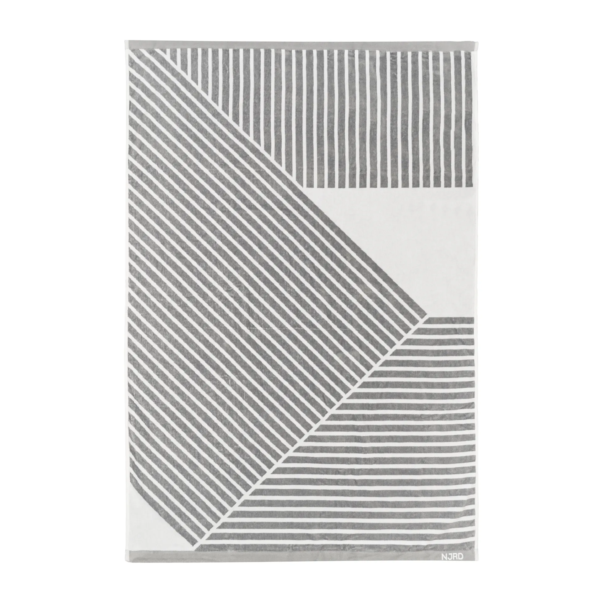 Stripes badehåndkle 100 x 150 cm, Grå NJRD