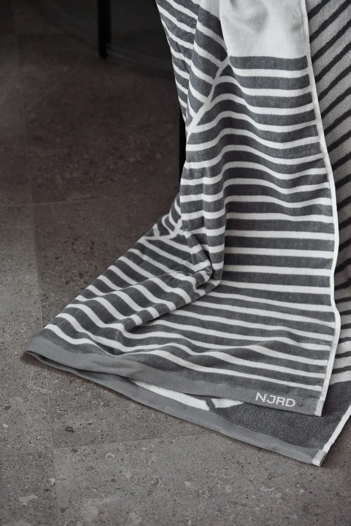 Stripes badehåndkle 100 x 150 cm, Grå NJRD