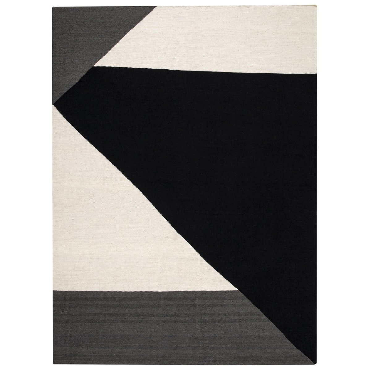 Bilde av NJRD Stripes blocks kelimteppe svart 200x300 cm