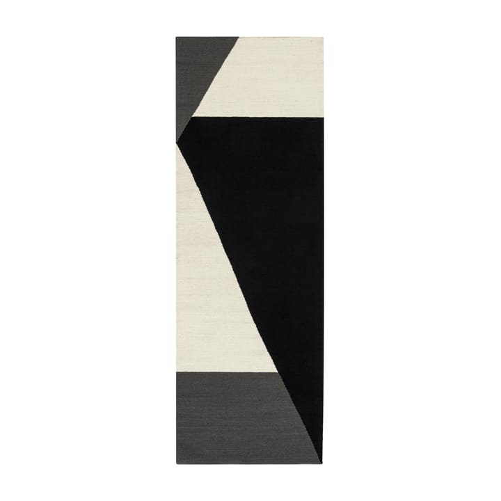 Stripes blocks kelimteppe svart - 80x240 cm - NJRD