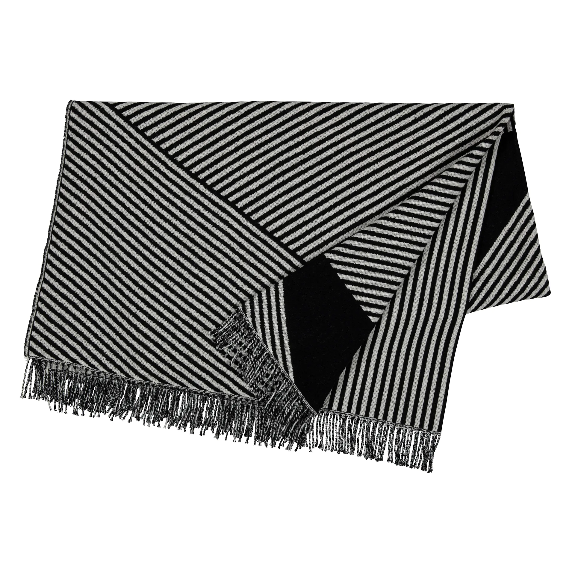 Stripes bomullspledd, Svart NJRD