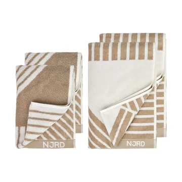 Stripes håndklesett 4 deler - Beige - NJRD