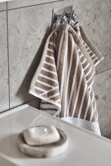 Stripes håndklesett 4 deler - Beige - undefined - NJRD