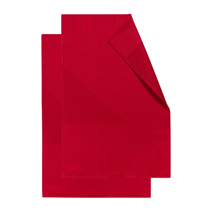 Stripes kjøkkenhåndkle 47 x 70 cm 2-pakning - Rød - NJRD