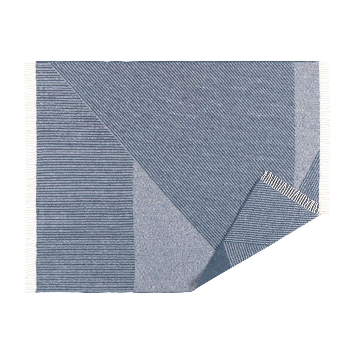 Bilde av NJRD Stripes ullpledd 130 x 185 cm Blå