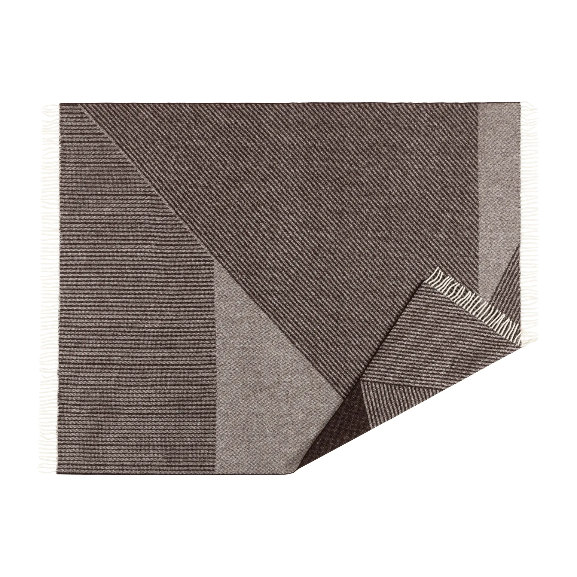 Stripes ullpledd 130 x 185 cm, Brun NJRD