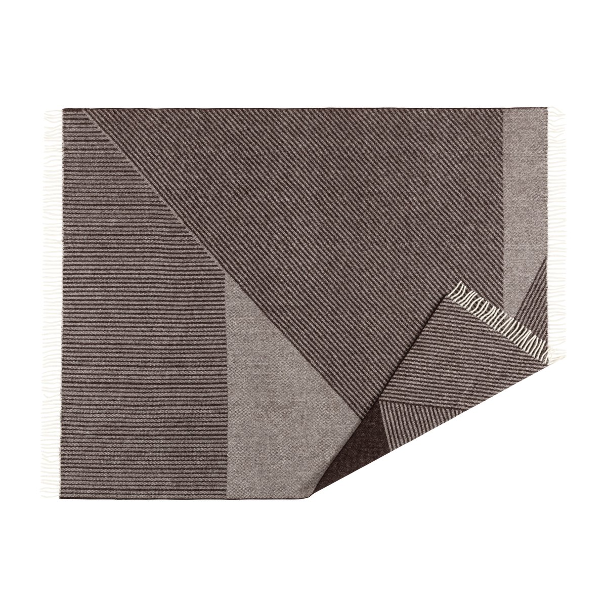 Bilde av NJRD Stripes ullpledd 130 x 185 cm Brun