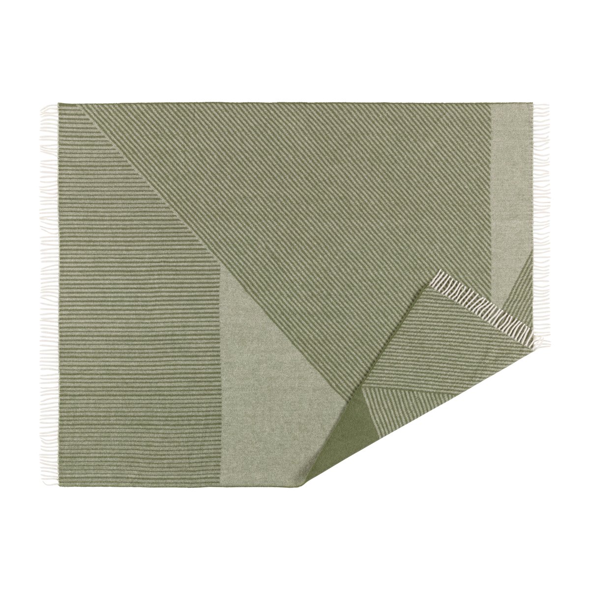 Bilde av NJRD Stripes ullpledd 130 x 185 cm Grønn