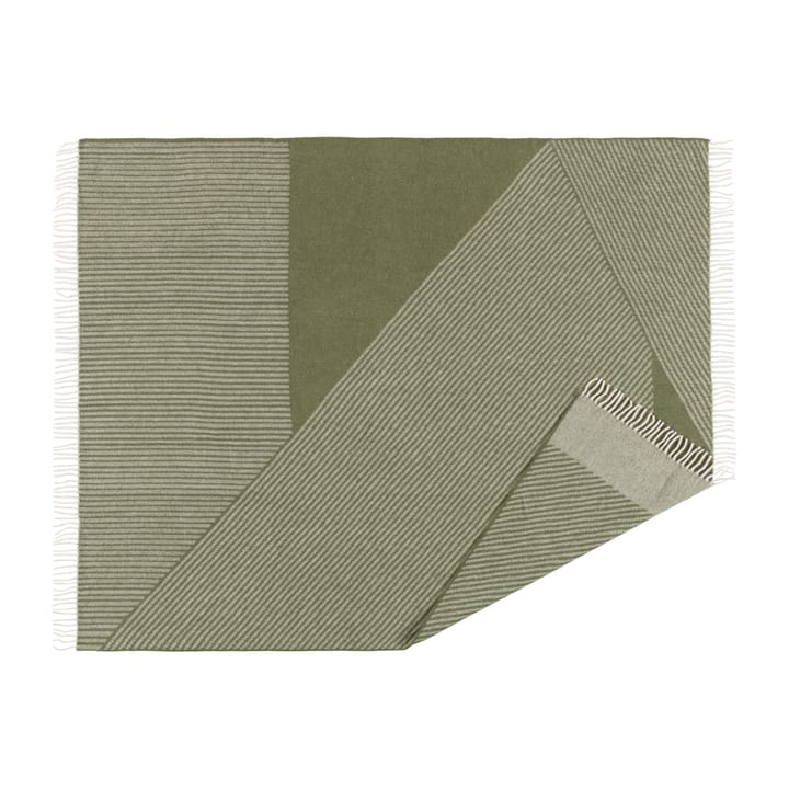 Stripes ullpledd 130 x 185 cm, Grønn NJRD