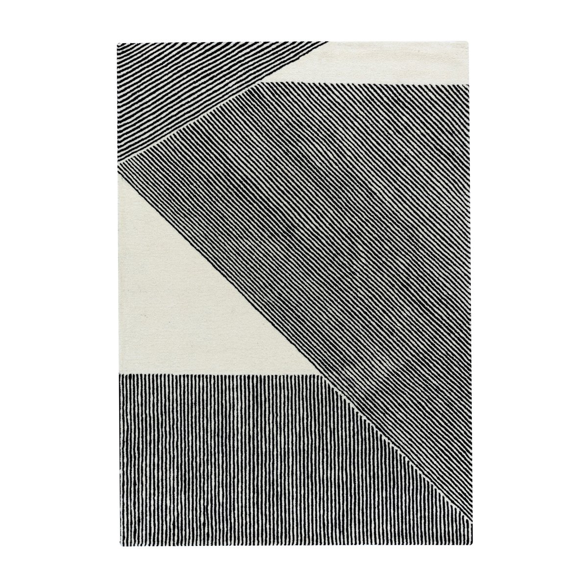 Bilde av NJRD Stripes ullteppe naturhvit 170x240 cm