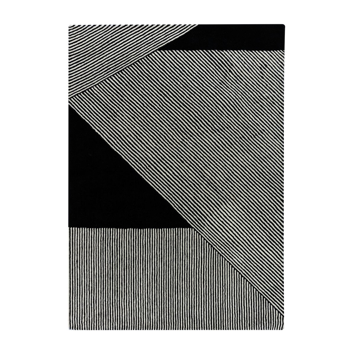 Bilde av NJRD Stripes ullteppe svart 170x240 cm