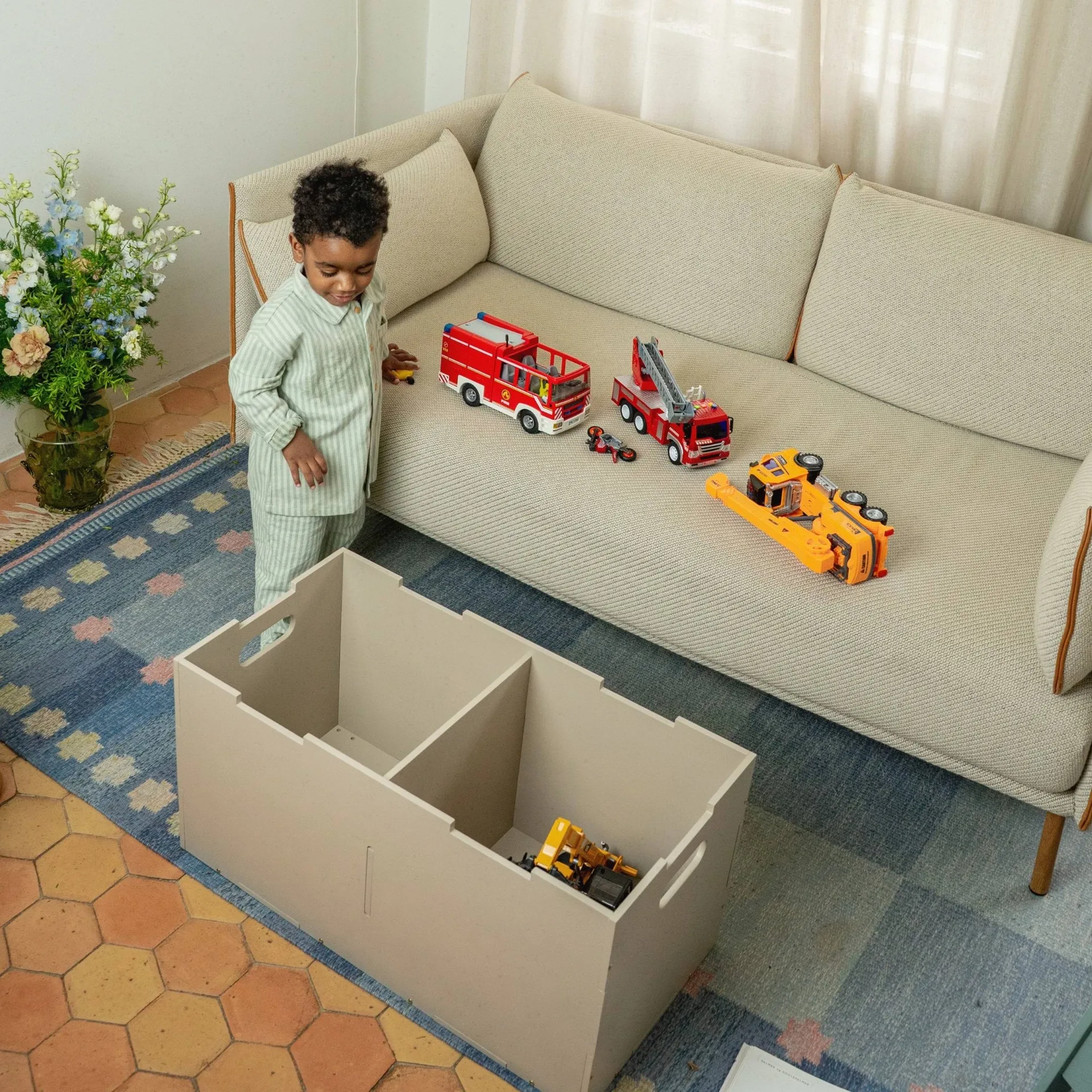 Cube Long oppbevaringsboks, Beige Nofred