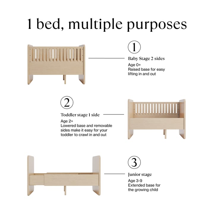 Form baby & juniorseng 166x77,5x87 cm, Eik Nofred