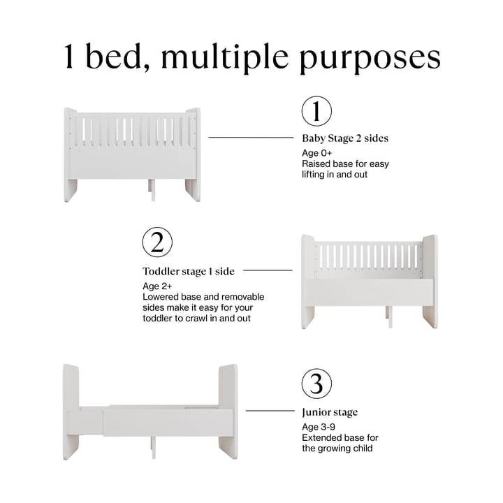 Form baby & juniorseng 166x77,5x87 cm, Hvit Nofred