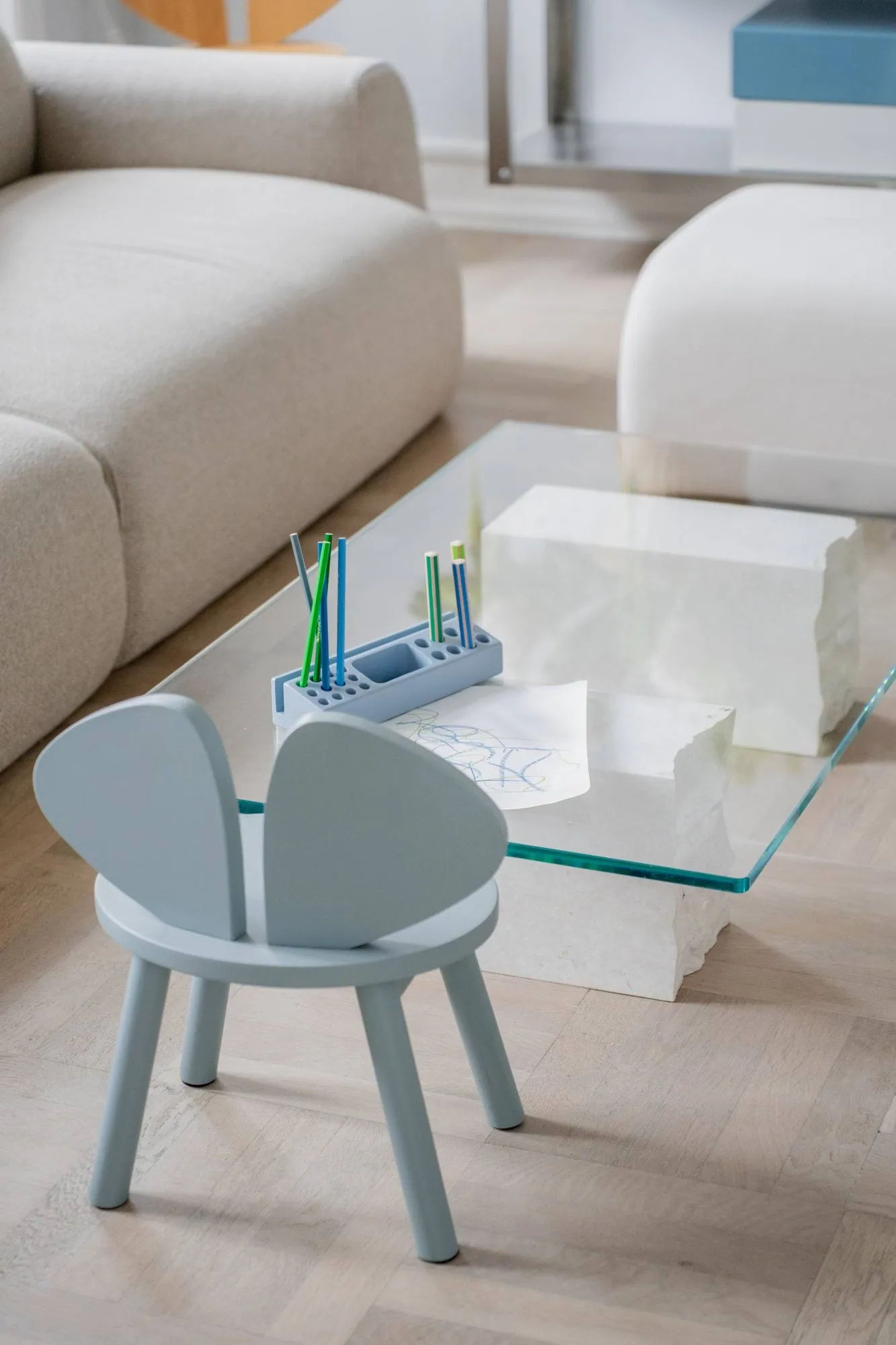 Mouse Chair barnestol, Blue Nofred