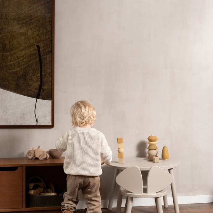 Mouse set barnestol + bord, Beige Nofred