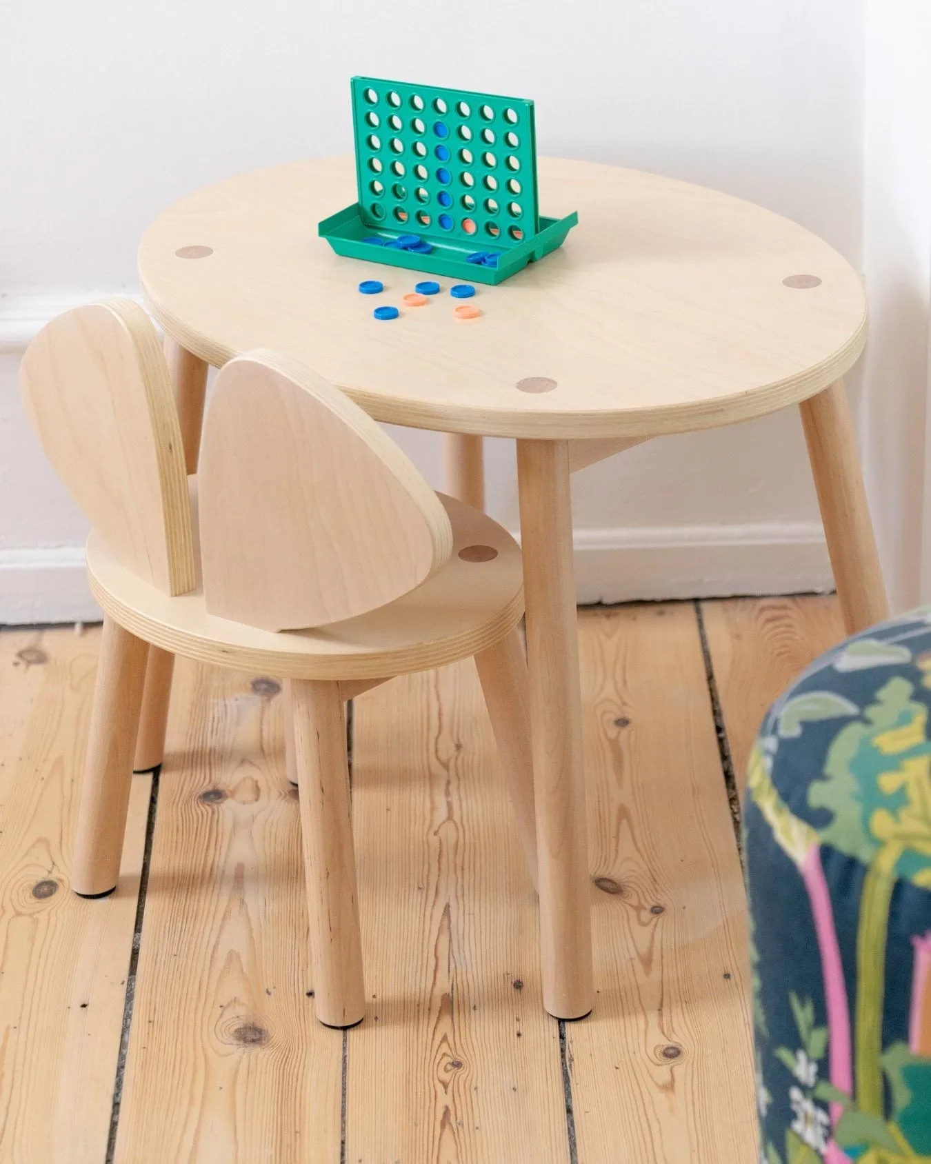 Mouse set barnestol + bord, Bjørk Nofred