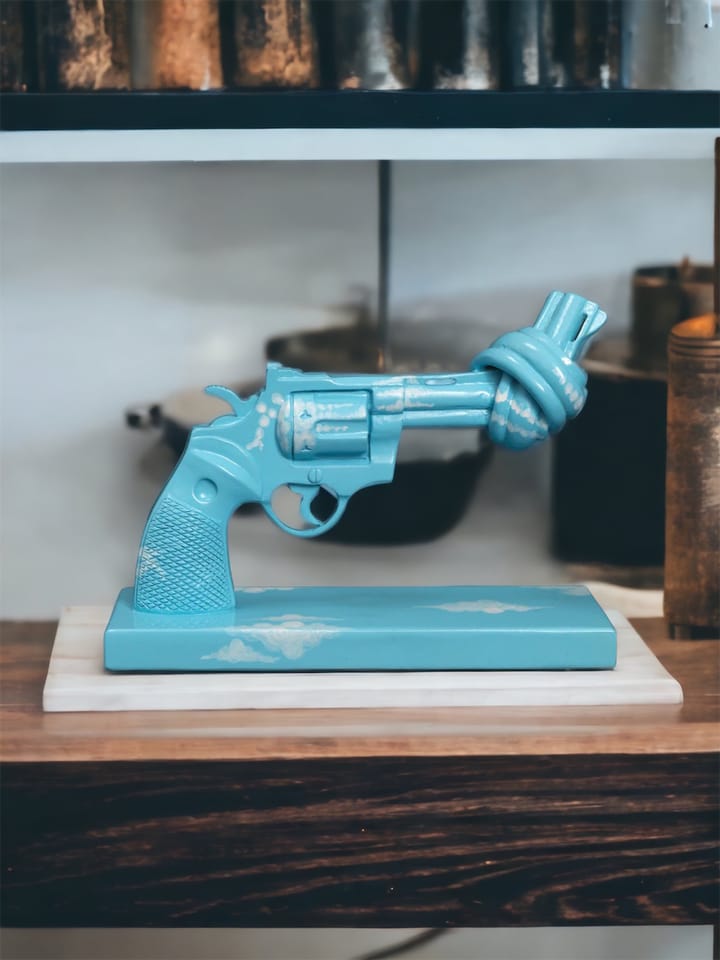 Imagine dekorasjon 30 cm, Blå-hvit Non Violence