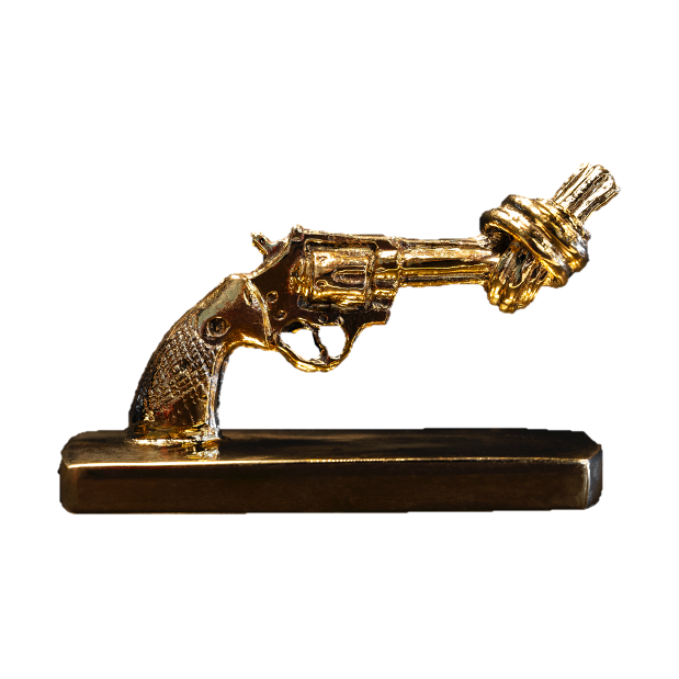 Non Violence Knotted Gun mini 7 cm Bronse